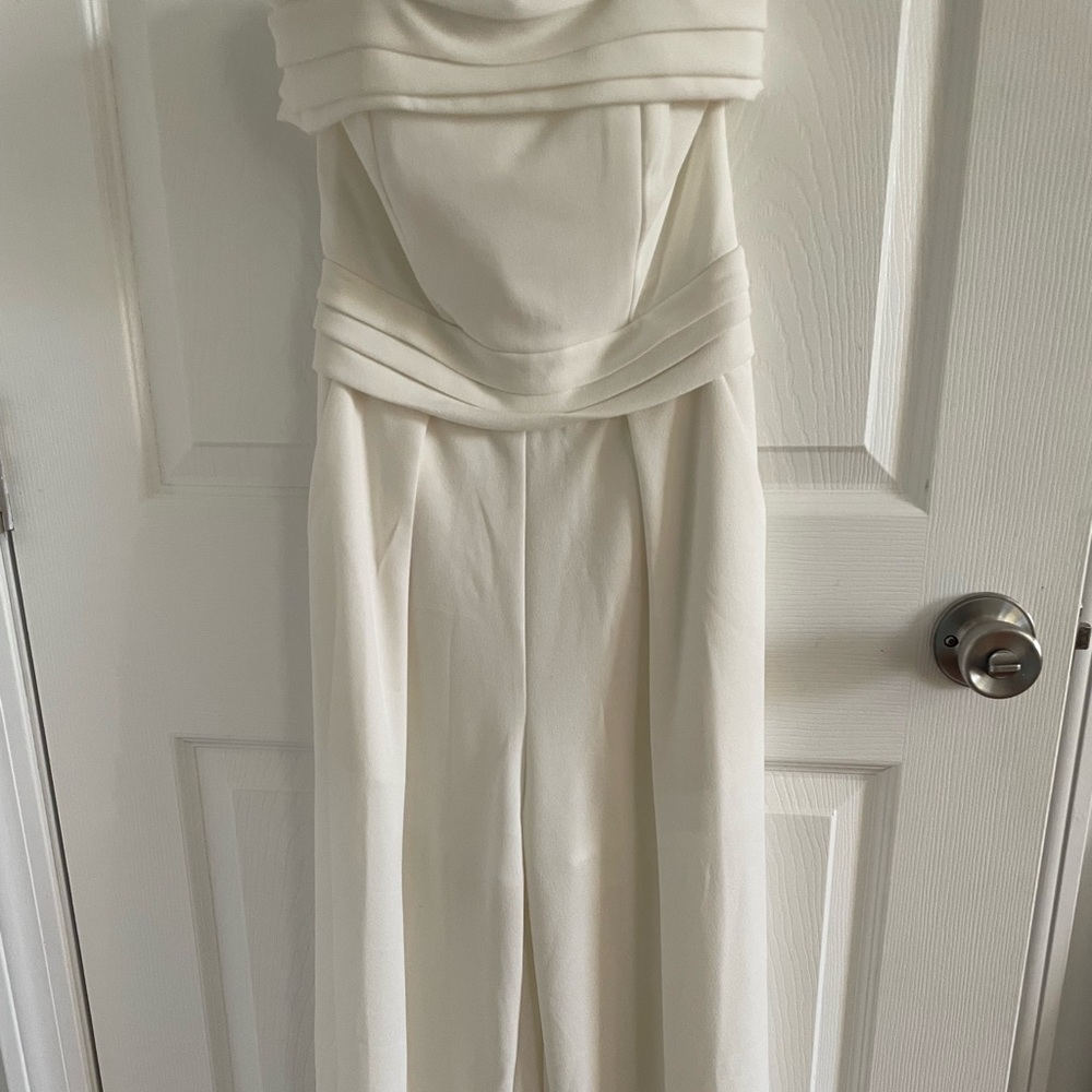 White Strapless Jumpsuit